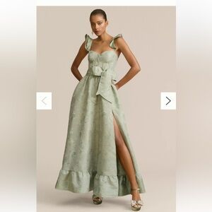 V.Chapman Veronica Gown in Sage Windsor Brocade